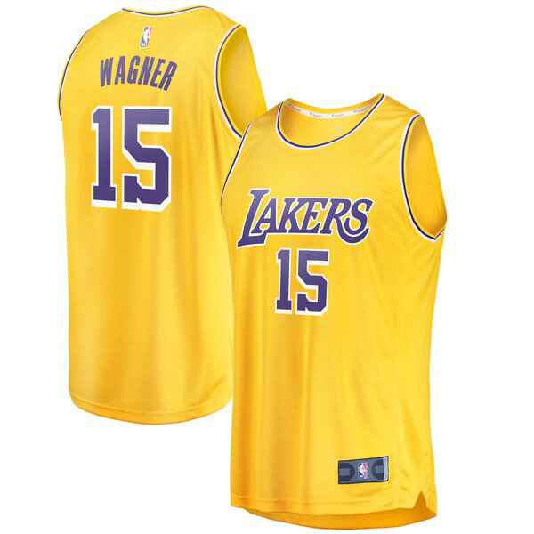Maillot nba Los Angeles Lakers Icon Edition Homme Moritz Wagner 15 Jaune